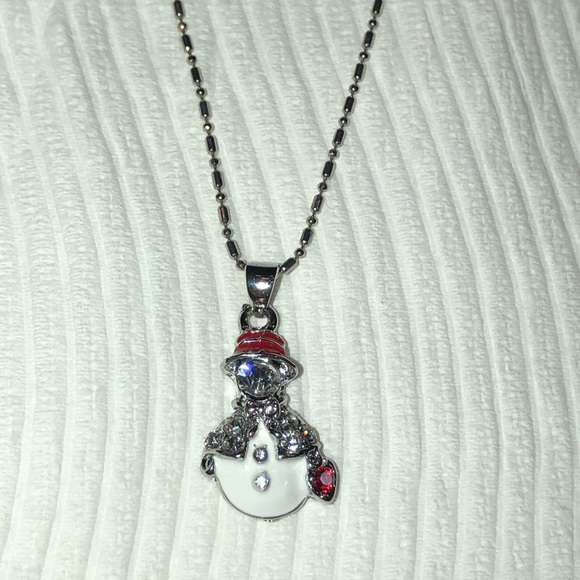 Swarovski crystal snowman Christmas silver chain - Picture 3 of 8